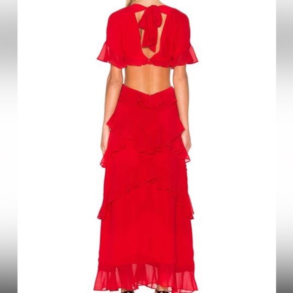 Red Marissa Maxi Ruffle Revolve x Fame & Partners! Valentine’s Day in stunner! - Picture 2 of 11